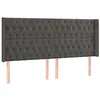 Image de vidaXL Tête de lit à LED Gris foncé 183x16x118/128 cm Velours