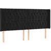 Image de vidaXL Tête de lit à LED Noir 203x16x118/128 cm Velours