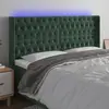 Image de vidaXL Tête de lit à LED Vert foncé 203x16x118/128 cm Velours