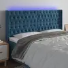 Image de vidaXL Tête de lit à LED Bleu foncé 203x16x118/128 cm Velours