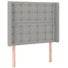 Image de vidaXL Tête de Lit à LED Meuble de Chambre à Coucher Accessoire de Lit Simple Tête de Cadre de Lit Intérieur Gris Clair 83x16x118/128 cm Tissu