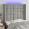 Image de vidaXL Tête de lit à LED Gris clair 83x16x118/128 cm Tissu