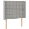 Image de vidaXL Tête de lit à LED Gris clair 93x16x118/128 cm Tissu