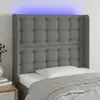 Image de vidaXL Tête de lit à LED Gris foncé 93x16x118/128 cm Tissu
