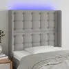 Image de vidaXL Tête de lit à LED Gris clair 103x16x118/128 cm Tissu
