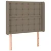 Image de vidaXL Tête de lit à LED Taupe 103x16x118/128 cm Tissu