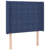 Image de vidaXL Tête de Lit à LED Meuble de Chambre à Coucher Accessoire de Lit Simple Tête de Cadre de Lit Intérieur Bleu 103x16x118/128 cm Tissu