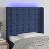 Image de vidaXL Tête de lit à LED Bleu 103x16x118/128 cm Tissu