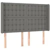 Image de vidaXL Tête de lit à LED Gris foncé 147x16x118/128 cm Tissu