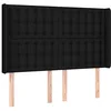 Image de vidaXL Tête de lit à LED Noir 147x16x118/128 cm Tissu