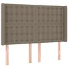 Image de vidaXL Tête de lit à LED Taupe 147x16x118/128 cm Tissu