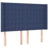 Image de vidaXL Tête de lit à LED Bleu 147x16x118/128 cm Tissu