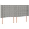 Image de vidaXL Tête de lit à LED Gris clair 163x16x118/128 cm Tissu