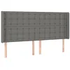 Image de vidaXL Tête de lit à LED Gris foncé 163x16x118/128 cm Tissu