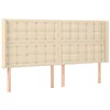 Image de vidaXL Tête de lit à LED Crème 163x16x118/128 cm Tissu