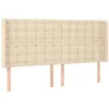 Image de vidaXL Tête de lit à LED Crème 183x16x118/128 cm Tissu