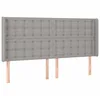 Image de vidaXL Tête de lit à LED Gris clair 203x16x118/128 cm Tissu