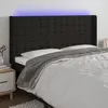 Image de vidaXL Tête de lit à LED Noir 203x16x118/128 cm Tissu