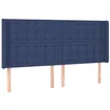 Image de vidaXL Tête de lit à LED Bleu 203x16x118/128 cm Tissu