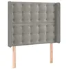 Image de vidaXL Tête de Lit à LED Meuble de Chambre à Coucher Accessoire de Lit Simple Tête de Cadre de Lit Intérieur Gris Clair 83x16x118/128 cm Velours