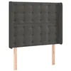 Image de vidaXL Tête de Lit à LED Meuble de Chambre à Coucher Accessoire de Lit Simple Tête de Cadre de Lit Intérieur Gris Foncé 83x16x118/128 cm Velours