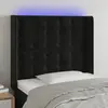 Image de vidaXL Tête de lit à LED Noir 83x16x118/128 cm Velours