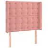 Image de vidaXL Tête de lit à LED Rose 83x16x118/128 cm Velours