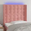 Image de vidaXL Tête de lit à LED Rose 83x16x118/128 cm Velours
