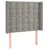 Image de vidaXL Tête de Lit à LED Meuble de Chambre à Coucher Accessoire de Lit Simple Tête de Cadre de Lit Intérieur Gris Clair 93x16x118/128 cm Velours