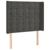 Image de vidaXL Tête de Lit à LED Meuble de Chambre à Coucher Accessoire de Lit Simple Tête de Cadre de Lit Intérieur Gris Foncé 93x16x118/128 cm Velours