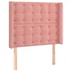 Image de vidaXL Tête de lit à LED Rose 93x16x118/128 cm Velours