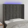 Image de vidaXL Tête de lit à LED Gris foncé 103x16x118/128 cm Velours
