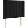 Image de vidaXL Tête de lit à LED Noir 103x16x118/128 cm Velours