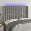 Image de vidaXL Tête de lit à LED Gris clair 147x16x118/128 cm Velours