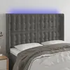 Image de vidaXL Tête de lit à LED Gris foncé 147x16x118/128 cm Velours