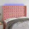 Image de vidaXL Tête de lit à LED Rose 147x16x118/128 cm Velours