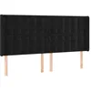 Image de vidaXL Tête de lit à LED Noir 163x16x118/128 cm Velours