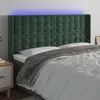 Image de vidaXL Tête de lit à LED Vert foncé 163x16x118/128 cm Velours