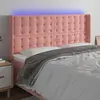 Image de vidaXL Tête de lit à LED Rose 163x16x118/128 cm Velours