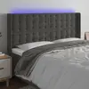 Image de vidaXL Tête de lit à LED Gris foncé 183x16x118/128 cm Velours