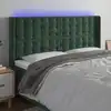 Image de vidaXL Tête de lit à LED Vert foncé 183x16x118/128 cm Velours
