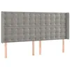 Image de vidaXL Tête de lit à LED Gris clair 203x16x118/128 cm Velours