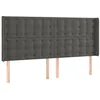 Image de vidaXL Tête de lit à LED Gris foncé 203x16x118/128 cm Velours
