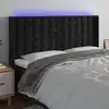 Image de vidaXL Tête de lit à LED Noir 203x16x118/128 cm Velours