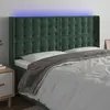 Image de vidaXL Tête de lit à LED Vert foncé 203x16x118/128 cm Velours