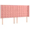 Image de vidaXL Tête de lit à LED Rose 203x16x118/128 cm Velours