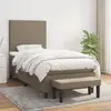 Image de vidaXL Sommier à lattes de lit avec matelas Taupe 90x190 cm Tissu