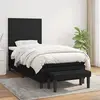 Image de vidaXL Sommier à lattes de lit avec matelas Noir 100x200 cm Tissu