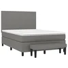 Image de vidaXL Sommier à lattes de lit avec matelas Gris foncé 140x190cm Tissu