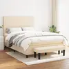 Image de vidaXL Sommier à lattes de lit avec matelas Crème 140x190 cm Tissu
